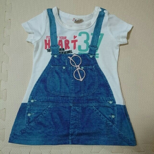 しまむら(シマムラ)の【90】だまし絵半袖Tシャツ キッズ/ベビー/マタニティのキッズ服女の子用(90cm~)(Tシャツ/カットソー)の商品写真