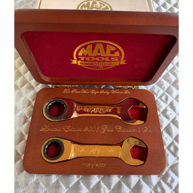 マックツール 70周年限定 24Kメッキ 板ラチェットとスパナレンチのコンビ-