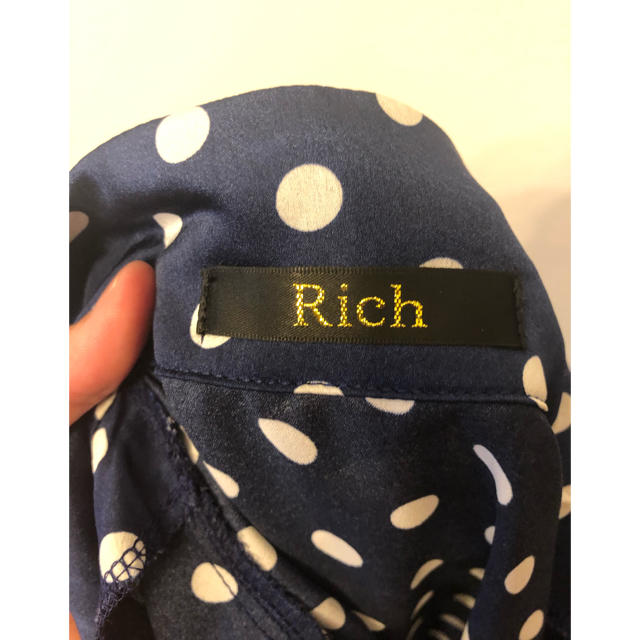 rich(リッチ)のRich レトロ可愛い☆ドット柄ショート丈ブラウス  レディースのトップス(シャツ/ブラウス(半袖/袖なし))の商品写真