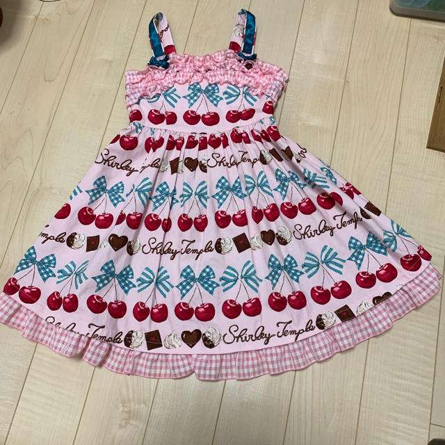 キッズ服女の子用(90cm~)チェリーチョコジャンスカ