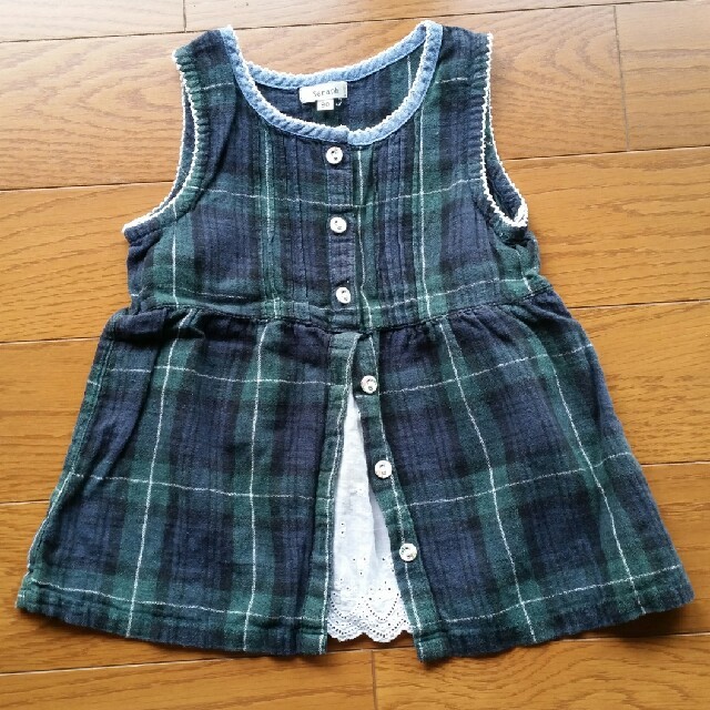 Seraph(セラフ)のチェック　レース　チュニック　90㎝ キッズ/ベビー/マタニティのキッズ服女の子用(90cm~)(ワンピース)の商品写真