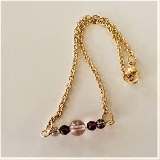 アンクレット SUS316L ステンレス ‐アメトリン(アンクレット)