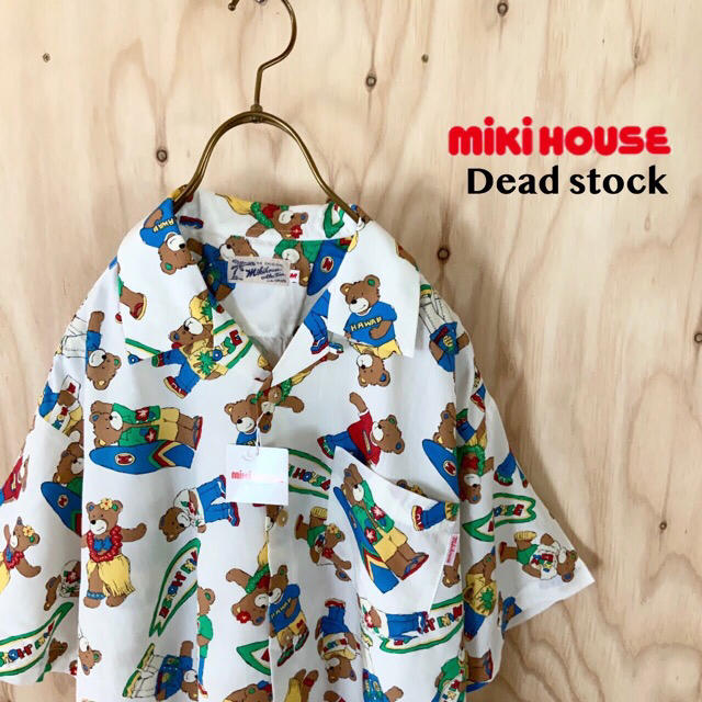 mikihouse(ミキハウス)の【激レア】新品 タグ付 デッドストック 90‘s ミキハウス 総柄 ベア アロハ メンズのトップス(シャツ)の商品写真