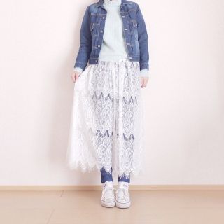 ジーナシス(JEANASIS)の【超美品】JEANASIS レーススカート(ロングスカート)