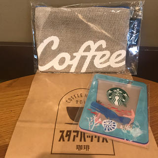 スターバックスコーヒー(Starbucks Coffee)のスターバックス パナマ織りコーヒーポーチ ジッパーバッグオーシャンアイコンズ (ポーチ)