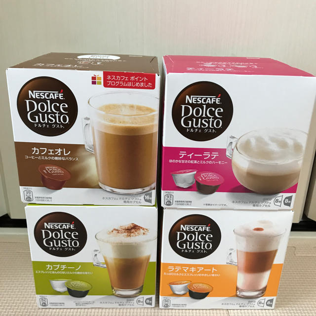 Nestle(ネスレ)のドルチェグスト カプセル 4箱 ティーラテ カフェラテ 食品/飲料/酒の飲料(コーヒー)の商品写真