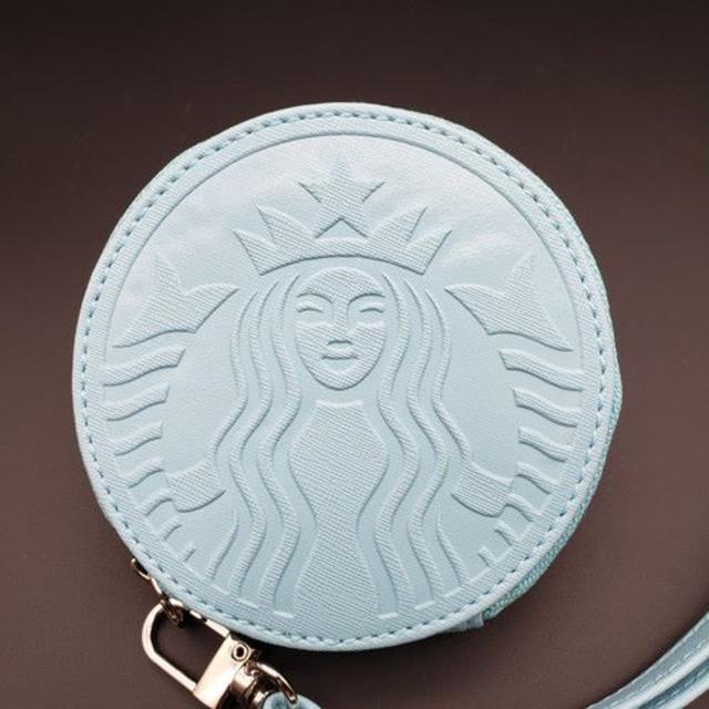 Starbucks Coffee(スターバックスコーヒー)の日本未発売☆海外スタバ限定★丸型コインケース/小銭入れ（ブルー） メンズのファッション小物(コインケース/小銭入れ)の商品写真