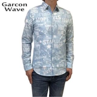 ギャルソンウェーブ(Garcon Wave)のＳＡＬＥ　Ｌ　定価￥10,584　日本製　ビッグロゴ プリント 長袖シャツ　星柄(シャツ)