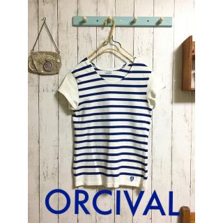 オーシバル(ORCIVAL)の＊ORCIVAL オーシバル  フレンチスリーブ ボーダーカットソー＊(カットソー(半袖/袖なし))