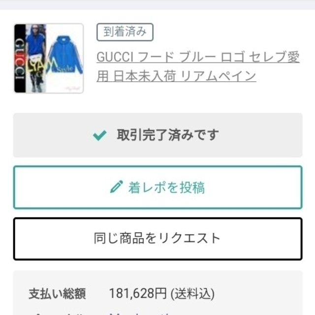 Gucci(グッチ)のgucci テクニカルジャージ　青　美品 メンズのトップス(パーカー)の商品写真