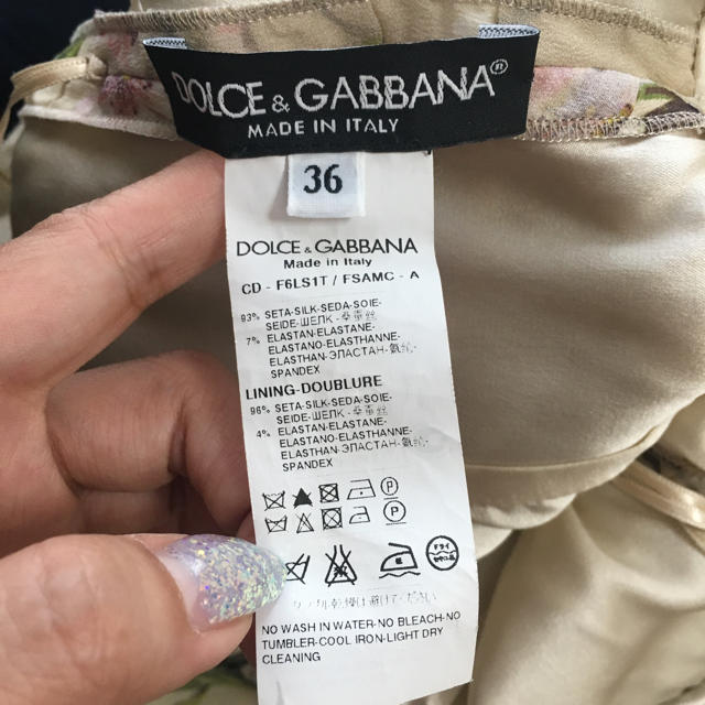 DOLCE&GABBANA(ドルチェアンドガッバーナ)のドルチェアンドガッバーナ 桜柄シルクワンピース 36 難あり レディースのワンピース(ひざ丈ワンピース)の商品写真