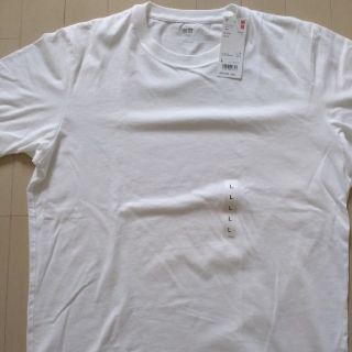 ユニクロ(UNIQLO)の未使用 ユニクロ スーピマコットンクルーネックT  白 Lサイズ(Tシャツ/カットソー(半袖/袖なし))