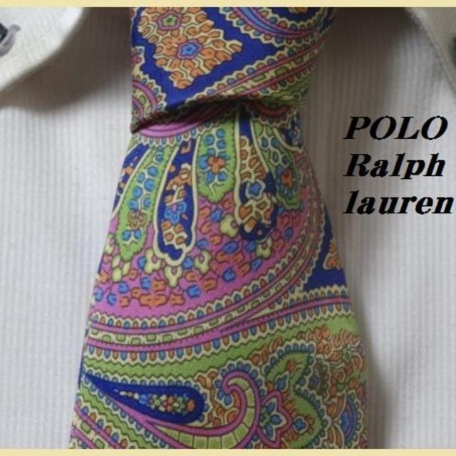 POLO RALPH LAUREN(ポロラルフローレン)の極美品★ポロラルフローレン★【カラフルペイズリー柄】ハンドメイドネクタイ メンズのファッション小物(ネクタイ)の商品写真