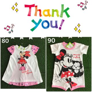 ディズニー(Disney)の★【80】 ミニー 半袖 Aライン チュニック+ミニーロンパ 合計2点(Ｔシャツ)