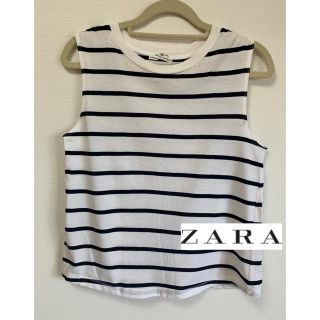 ザラ(ZARA)のZARA ボーダー タンクトップTシャツ(Tシャツ(半袖/袖なし))