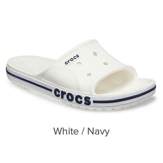 クロックス(crocs)のクロックス バヤバンド スライド  White/Navy M6W8(24cm)(サンダル)