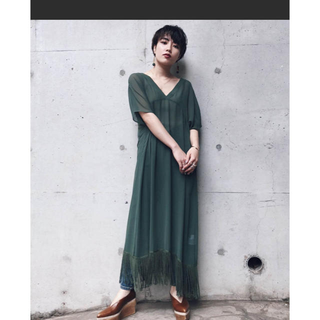 ameri FRINGE SHEER DRESS おまけ付き