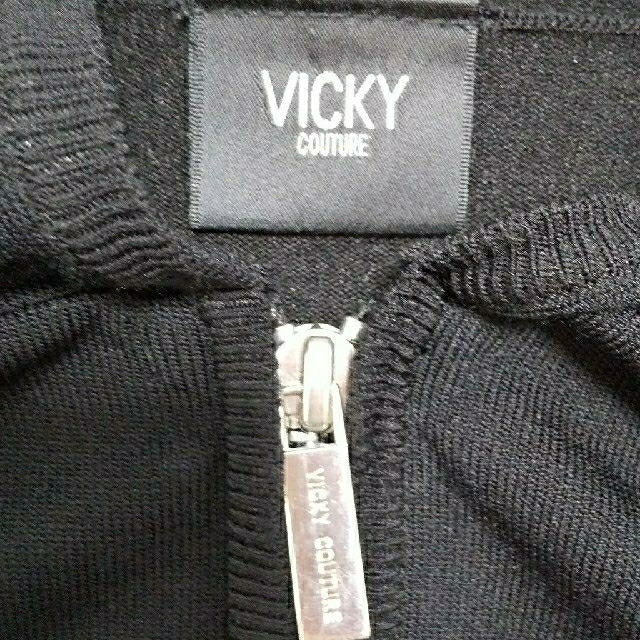 VICKY(ビッキー)のVICKY レディース ロングパーカー ブラック サイズ2 レディースのトップス(パーカー)の商品写真