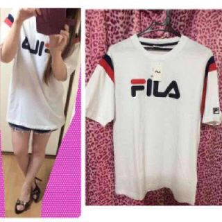 フィラ(FILA)のフィラ 白L ビッグTシャツ♡(Tシャツ(半袖/袖なし))