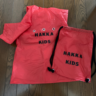 ハッカキッズ(hakka kids)の【am様】HAKKA KIDS レッドレインコート L 90から100㎝程度(レインコート)