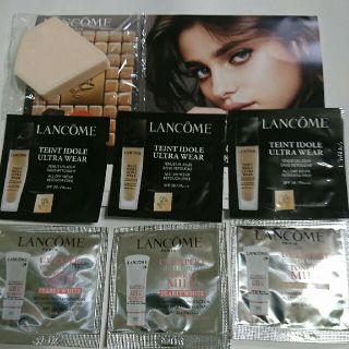 ランコム(LANCOME)の☆新品☆ランコムファンデーション 日焼け止め用乳液(新発売)☆パフ付7点色比べ(サンプル/トライアルキット)