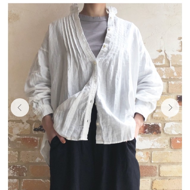 nest Robe(ネストローブ)の週末限定♥ネストローブ リネンフリンジカラードレスシャツ レディースのトップス(シャツ/ブラウス(長袖/七分))の商品写真