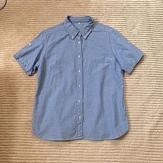 ムジルシリョウヒン(MUJI (無印良品))の無印良品オックスフォードシャツ 水色ボタンダウン(シャツ/ブラウス(半袖/袖なし))