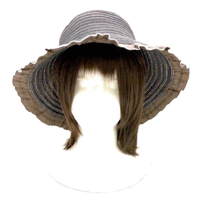 UV対策♩コサージュ付き広めつばエレガント帽子 レディースの帽子(麦わら帽子/ストローハット)の商品写真