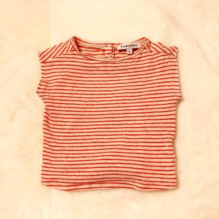 キャラメルベビー&チャイルド(Caramel baby&child )のcaramel baby&child ボーダーTシャツ 12m 中古美品(シャツ/カットソー)