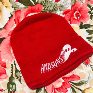 アンドサンズ(ANDSUNS)の★AND SUNS★GHOST刺繍★ニット帽子類★ニットキャップ★RED(ニット帽/ビーニー)