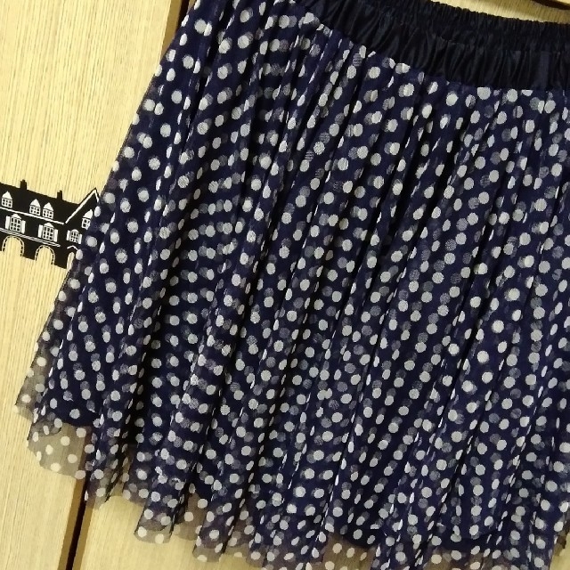 紺色 水玉🍇チュール スカート レディースのスカート(ミニスカート)の商品写真