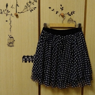 紺色 水玉🍇チュール スカート(ミニスカート)