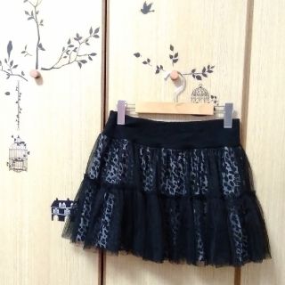 ヒョウ柄 🐆チュール スカート🖤ボトムス🐆レオパード🖤(ミニスカート)