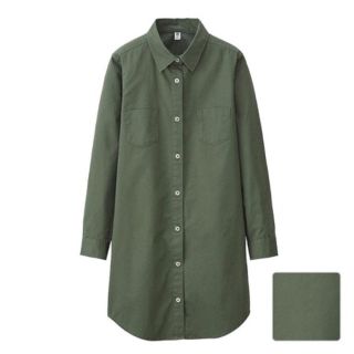 ユニクロ(UNIQLO)のユニクロ コットンロングシャツ 140(ワンピース)