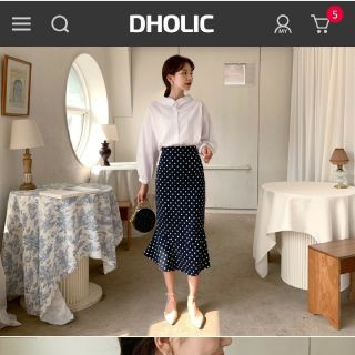 ディーホリック(dholic)の♡様専用 DHOLIC ディーホリック ドットマーメイドスカート ネイビー(ひざ丈スカート)