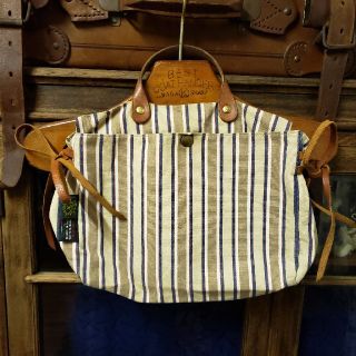 イルビゾンテ(IL BISONTE)のIL BISONTE キャンパスストライプbag used(トートバッグ)