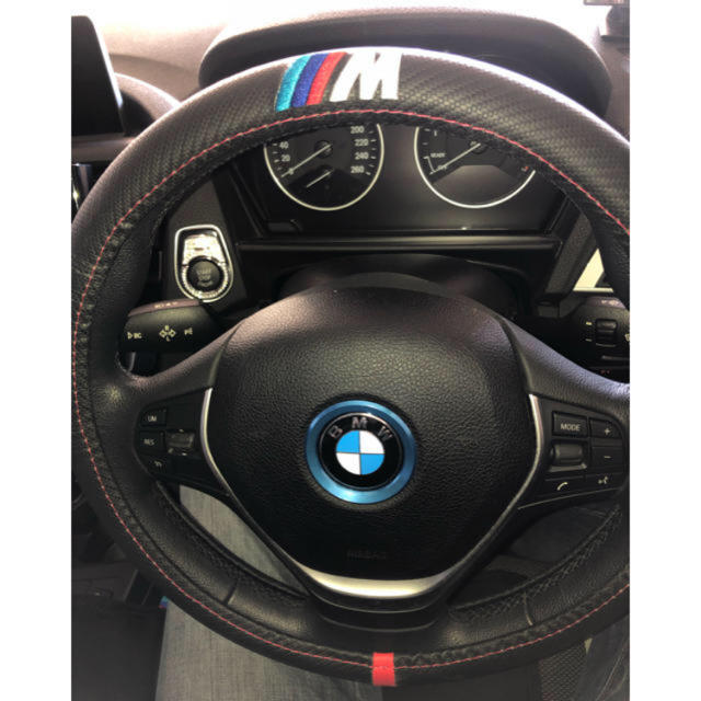 BMW ///M ステアリングホィールカーボン調カバー ハンドルカバー レザー黒 | フリマアプリ ラクマ