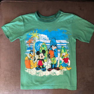 ディズニー(Disney)のDisney Mickey サーフィン Tシャツ グリーン 140センチ(Tシャツ/カットソー)