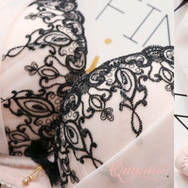 新品！グラマーサイズ刺繍レースブラジャーショーツセット レディースの下着/アンダーウェア(ブラ&ショーツセット)の商品写真