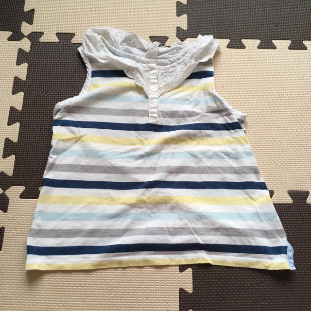 GLOBAL WORK(グローバルワーク)のグローバルワークボーダーノースリーブXL キッズ/ベビー/マタニティのキッズ服女の子用(90cm~)(Tシャツ/カットソー)の商品写真