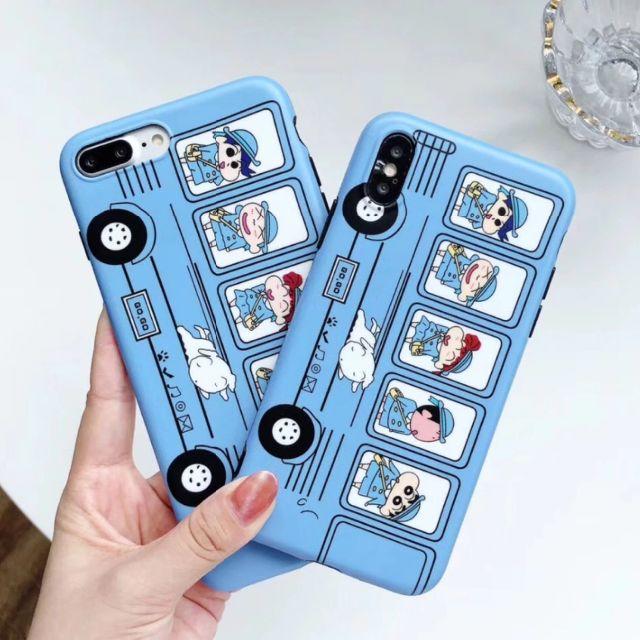 クレヨンしんちゃん スクールバス ライトブルー iPhoneケース TPUの通販 by ぴょんす's shop｜ラクマ