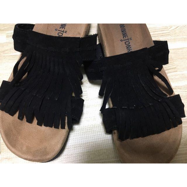 Minnetonka(ミネトンカ)の★ミネトンカ MINNETONKA DAISY フリンジサンダル　ブラック レディースの靴/シューズ(サンダル)の商品写真