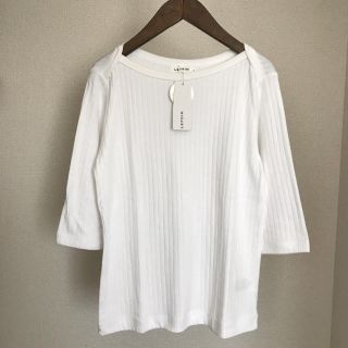 レプシィム(LEPSIM)の新品 LEPSIM キノウツキリブボートネックプルオーバー Tシャツ L(Tシャツ(半袖/袖なし))