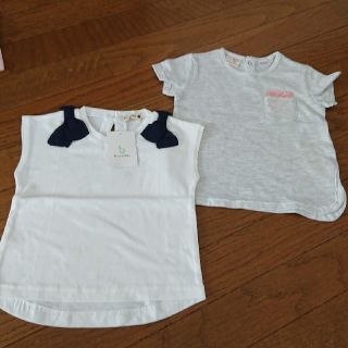 ザラ(ZARA)のbranshes肩リボンTシャツ＋ZARATシャツ(Tシャツ/カットソー)