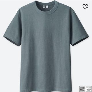 ユニクロ(UNIQLO)のユニクロユー クルーネックT メンズ Sサイズ  05 グレー(Tシャツ/カットソー(半袖/袖なし))