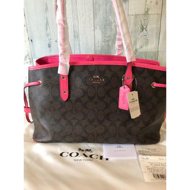 COACH トートバッグ F57842 ブラウンｘピンク　新品