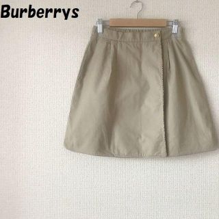 バーバリー(BURBERRY)の90'sバーバリー スカート ベージュ ノバチェック柄 サイズ150A 金ボタン(ミニスカート)