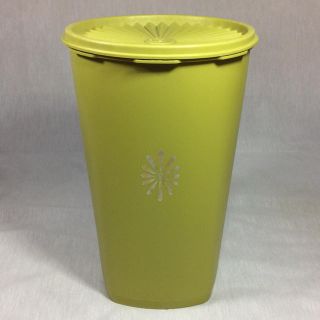 ★TUPPERWARE®︎★昭和レトロ お米 保存容器  黄緑色(容器)