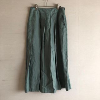 ザラ(ZARA)のザラ リネンパンツ グリーン xs 2018ss(クロップドパンツ)