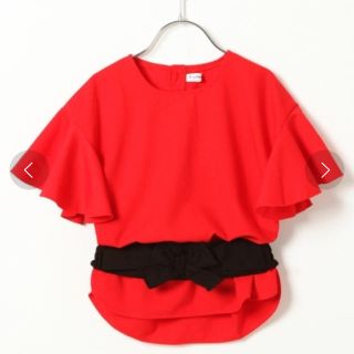 グローバルワーク(GLOBAL WORK)のグローバルワーク  kids ベルト付き 袖フリル トップス(Tシャツ/カットソー)